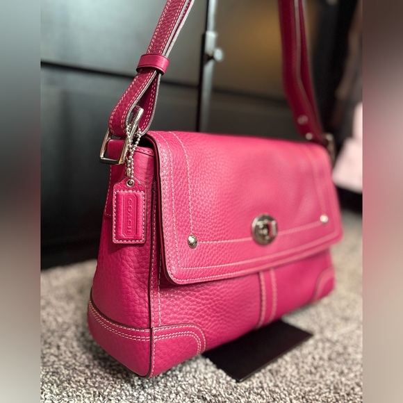 Coach vintage Hampton Turnlock flap bag - magenta - Picture 7 of 16